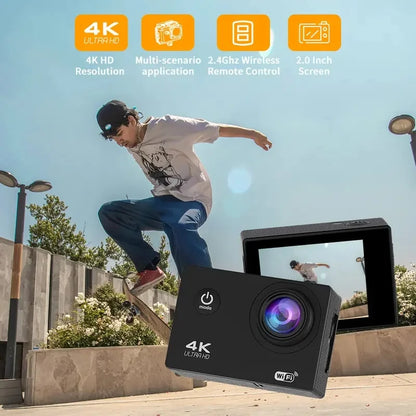 4K Action Camera with 120° Wide - Angle + WiFi