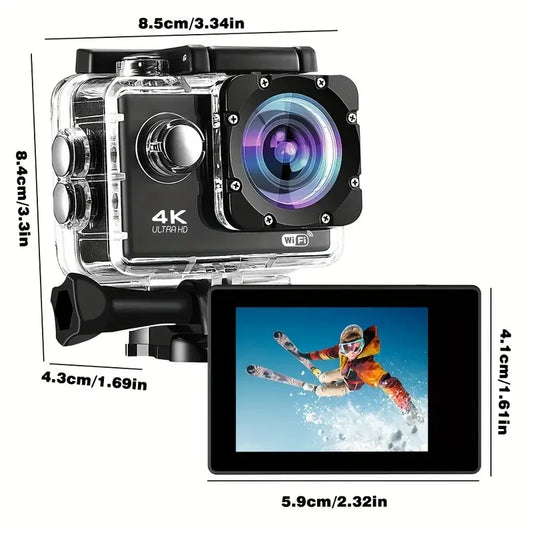 4K Action Camera with 120° Wide - Angle + WiFi